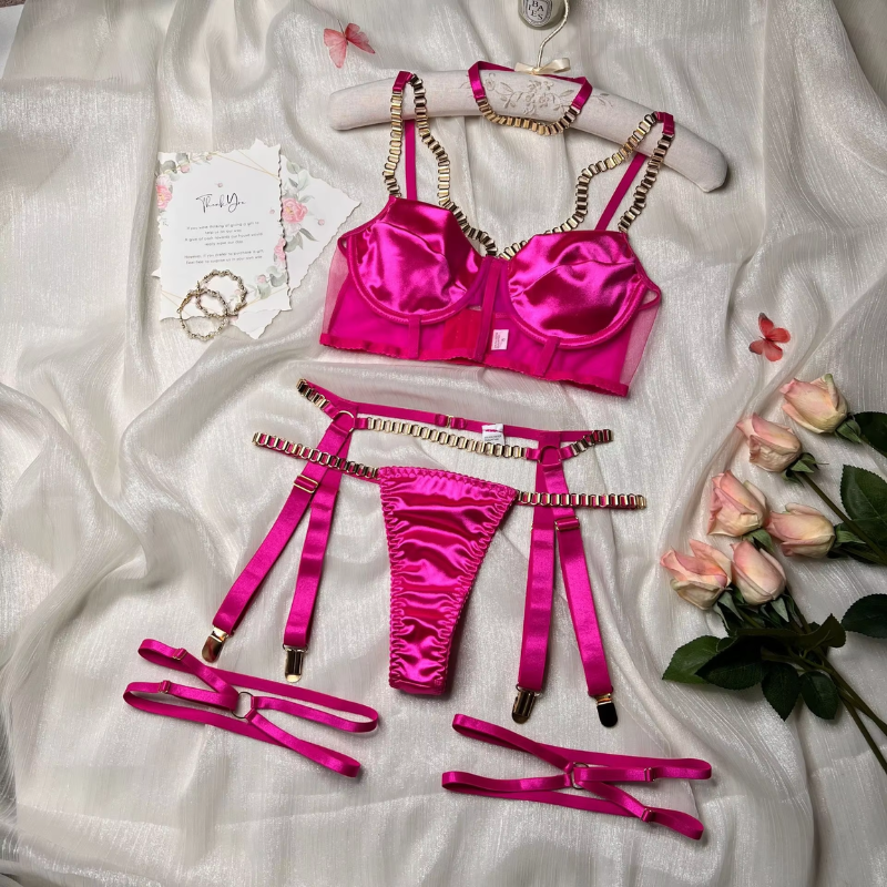 3dílná sada spodního prádla s řetízky