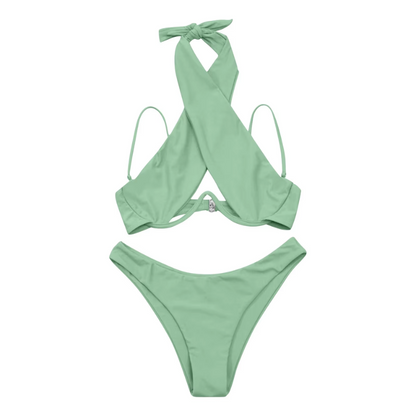 Dvoudílné bikiny s ramínky na krk