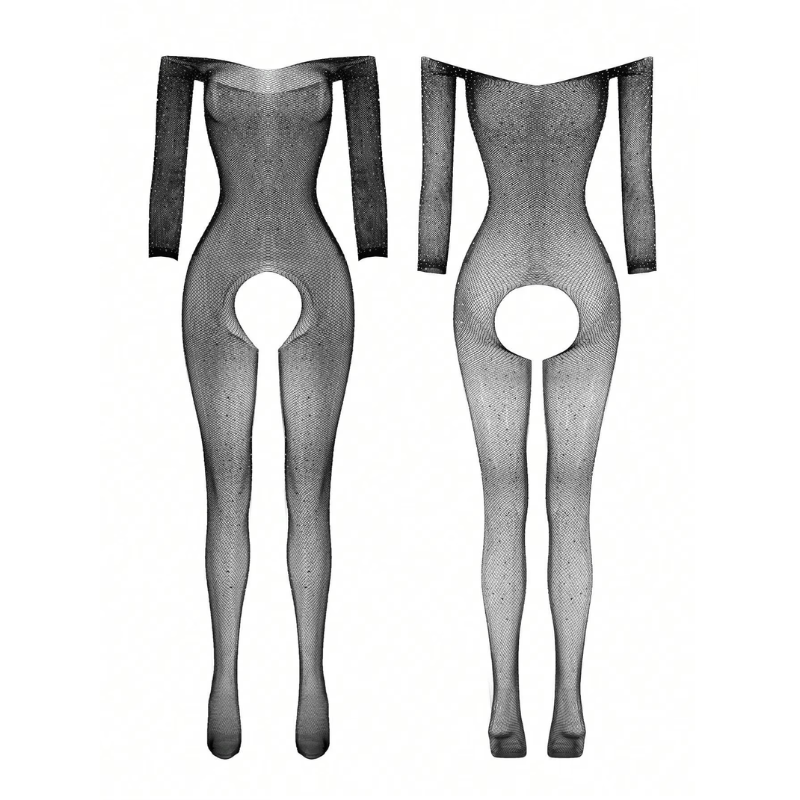 Síťované bodystocking se zirkony