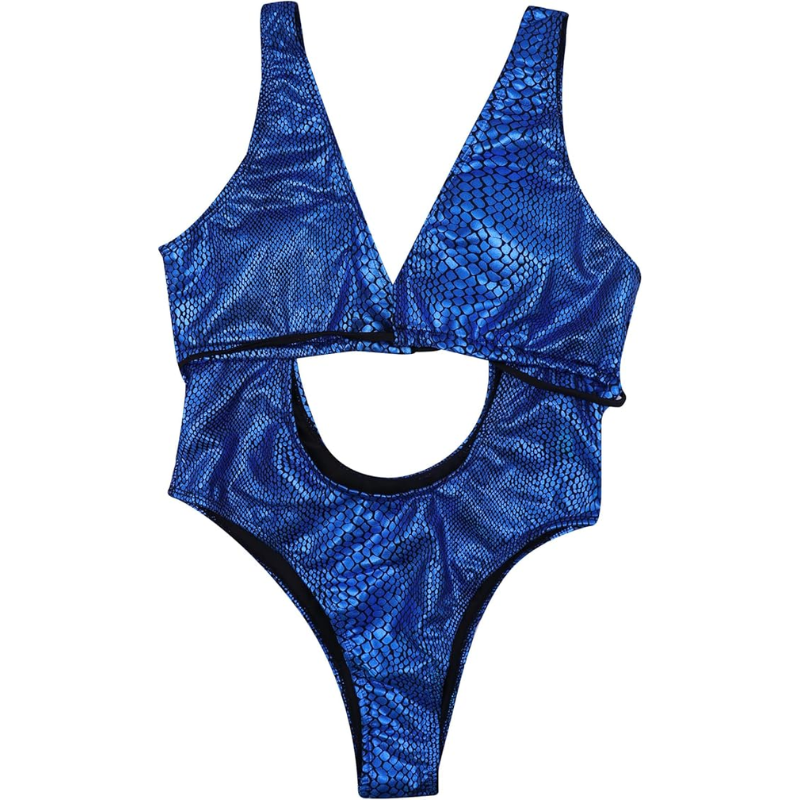 Jednodílné plavky Monokini s hadím potiskem