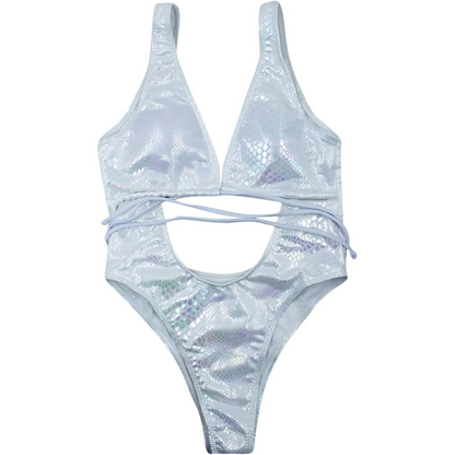 Jednodílné plavky Monokini s hadím potiskem