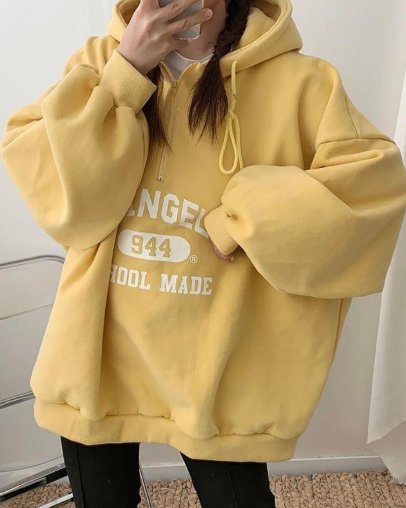 Volná oversized mikina s nápisem Los Angeles