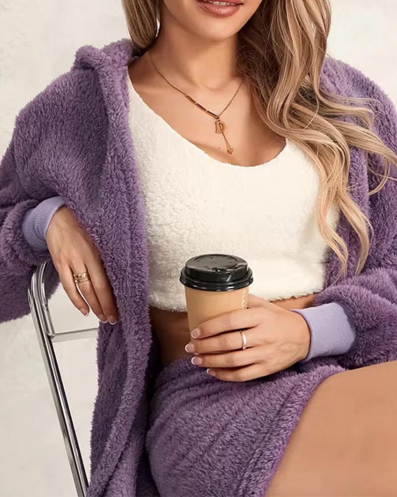 Sada krátkého nadýchaného domácího oblečení