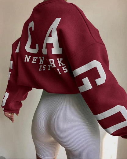 Volná oversize mikina s kulatým výstřihem