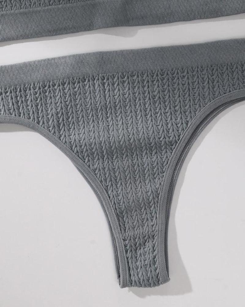 Pohodlná sada spodního prádla z texturovaného materiálu