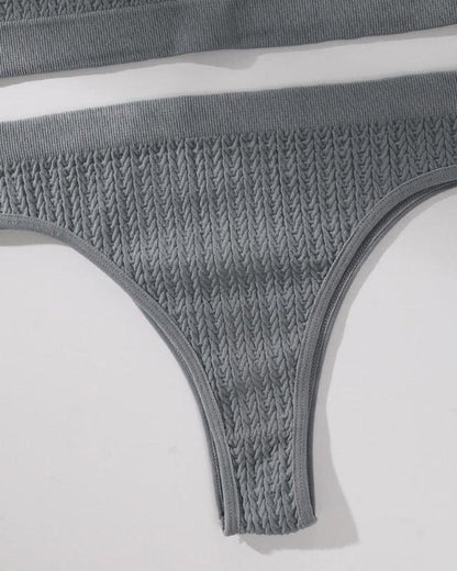 Pohodlná sada spodního prádla z texturovaného materiálu