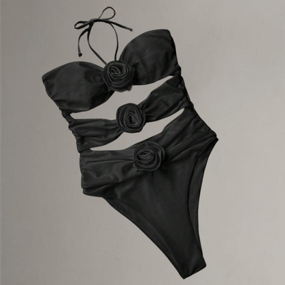 Jednodílné plavky s nastavitelnými vázacími pásky