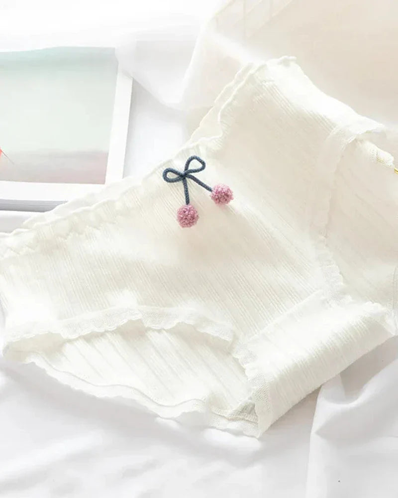 Žebrované kalhotky s ozdobnou mašlí