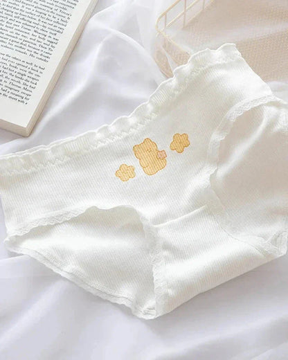 Žebrované kalhotky s ozdobnou mašlí