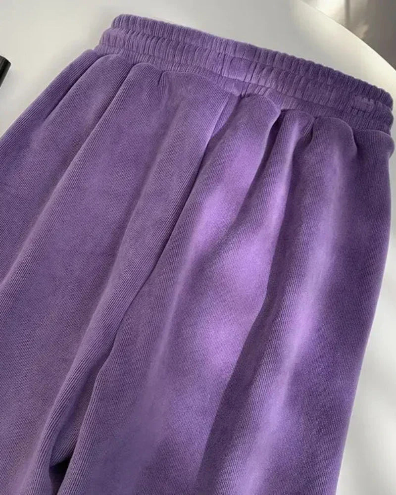 Pohodlné dlouhé manšestrové kalhoty s izolací