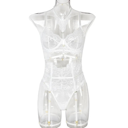 3dílná krajková spodní souprava s chokerem