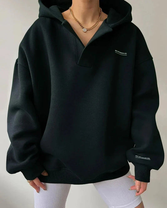 Volná oversize mikina s límečkem