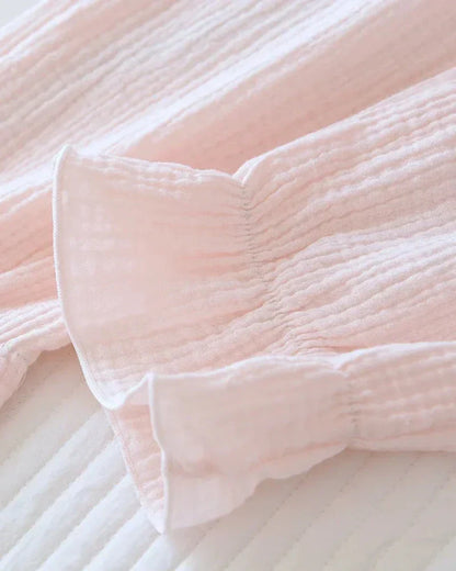 Dlouhé volné mušelínové kalhoty s volánky