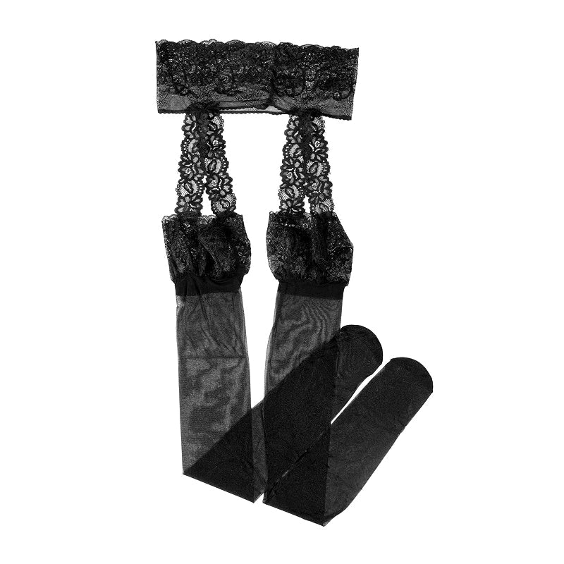 Dámské punčochy s krajkou a krajkovým páskem