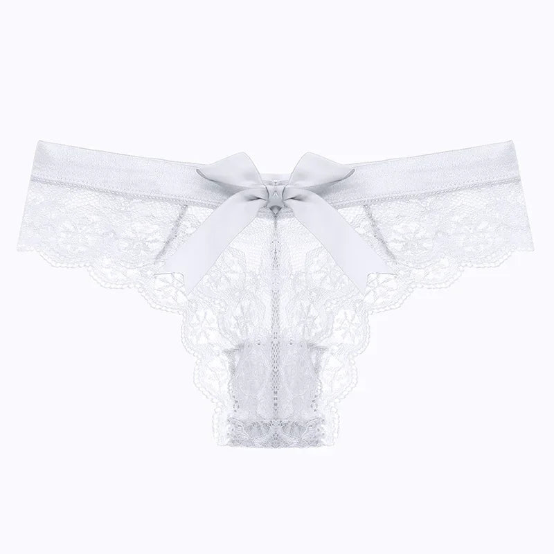 Krajková tanga s mašlí