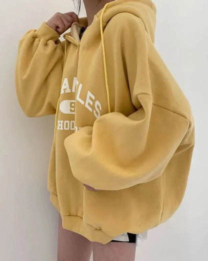 Volná oversized mikina s nápisem Los Angeles