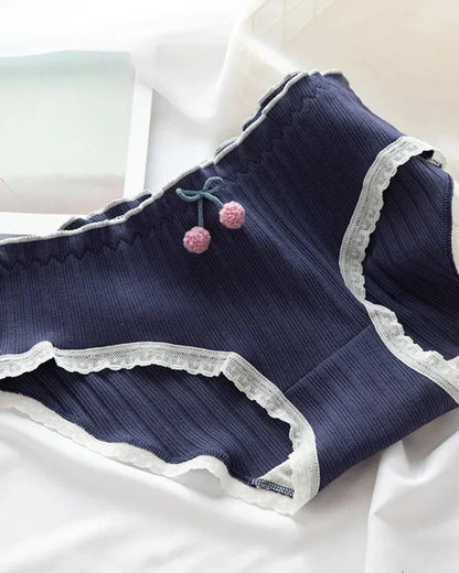 Žebrované kalhotky s ozdobnou mašlí