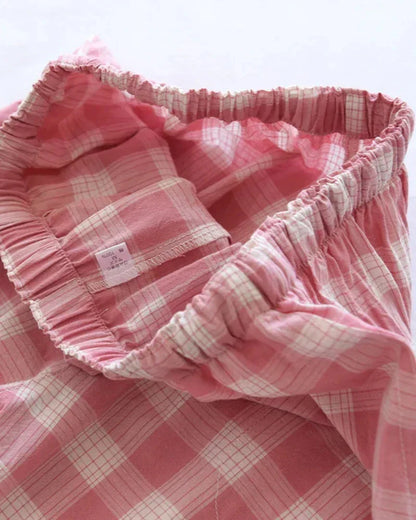 Pohodlné, volné, široké kostkované kalhoty