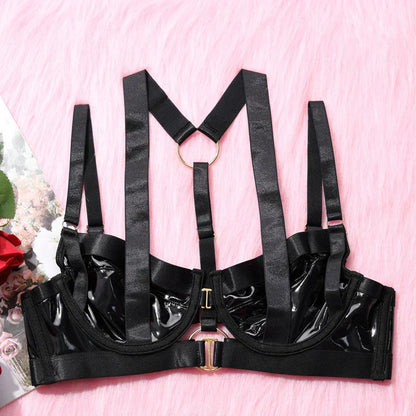 Latexový spodní prádlo s otevřenými kalhotkami