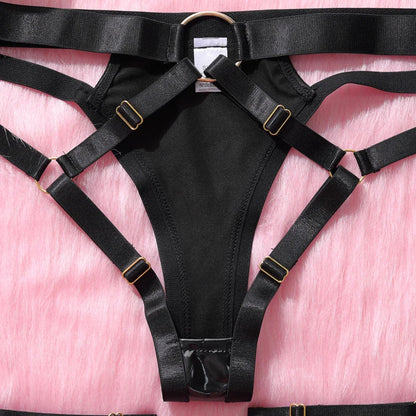 Latexový spodní prádlo s otevřenými kalhotkami