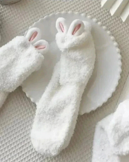 Nadýchané ponožky s králíčky