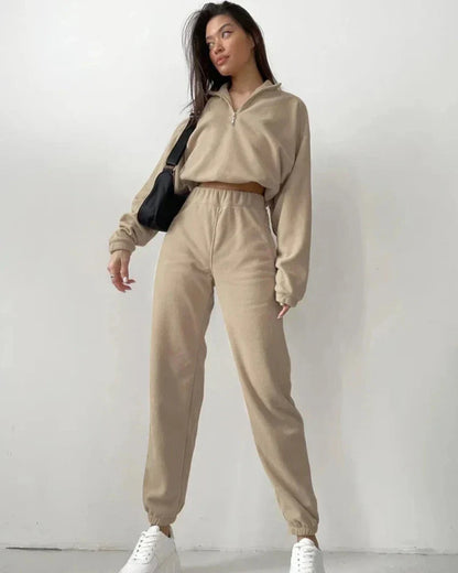 Flísová tepláková souprava se zapínáním na zip