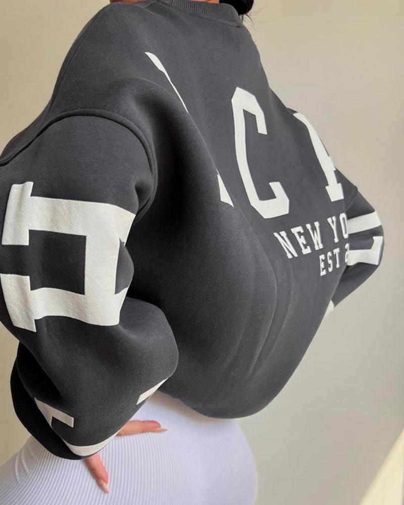 Volná oversize mikina s kulatým výstřihem