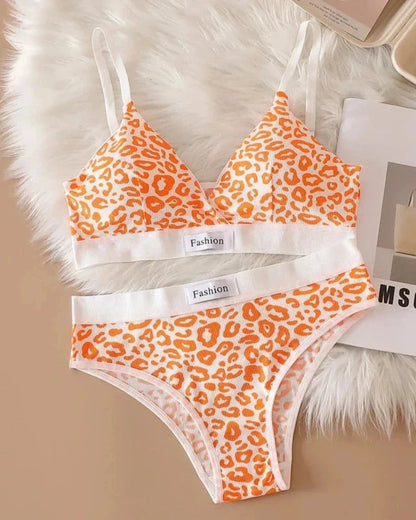 Pohodlná sada spodního prádla s leopardím vzorem