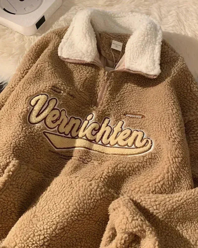 Nadýchaná oversized mikina s vysokým stojáčkem