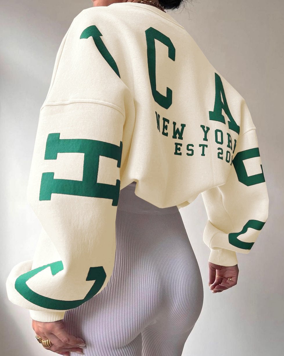 Volná oversize mikina s kulatým výstřihem