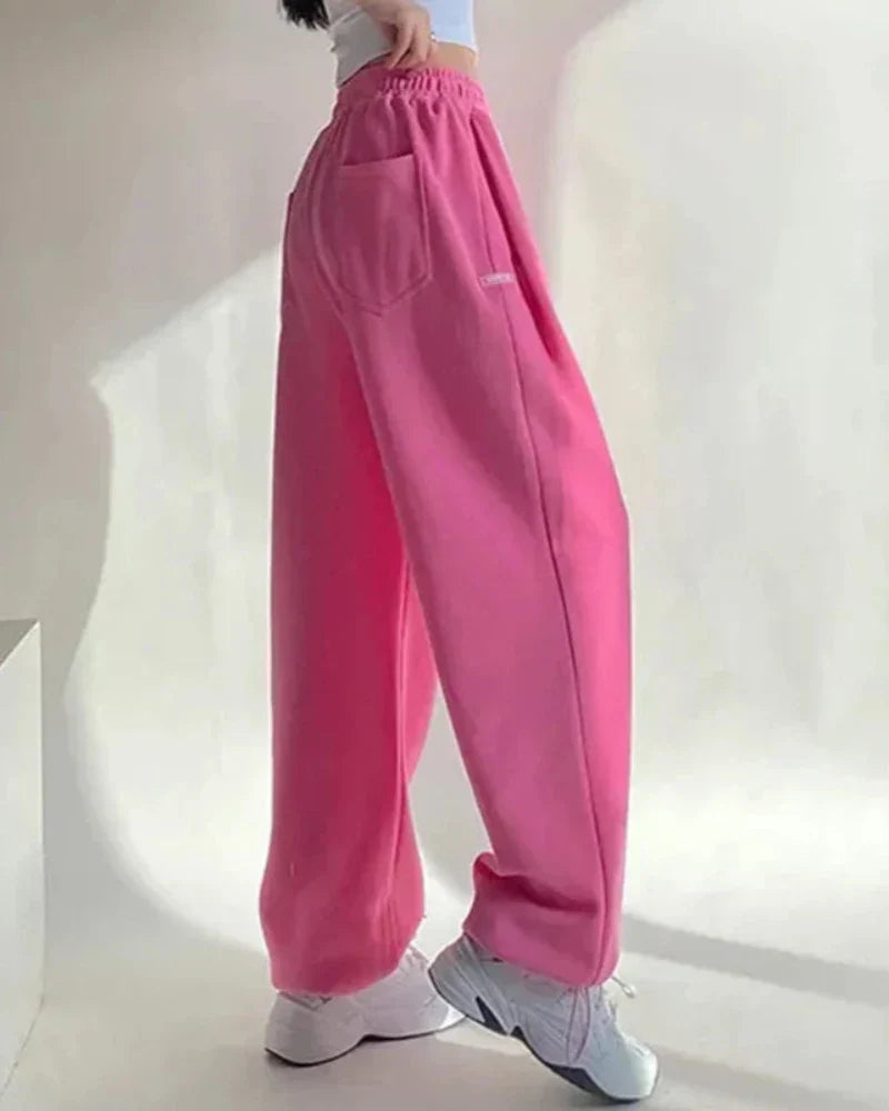 Volné dlouhé manšestrové kalhoty s širokými nohavicemi