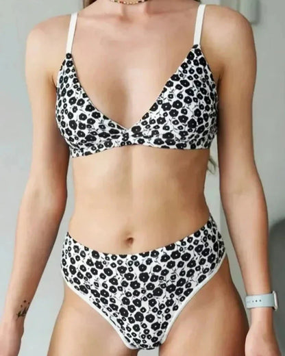 Pohodlná sada spodního prádla s květinovým vzorem