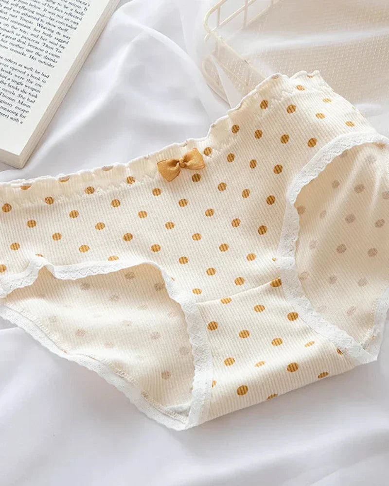 Žebrované kalhotky s ozdobnou mašlí