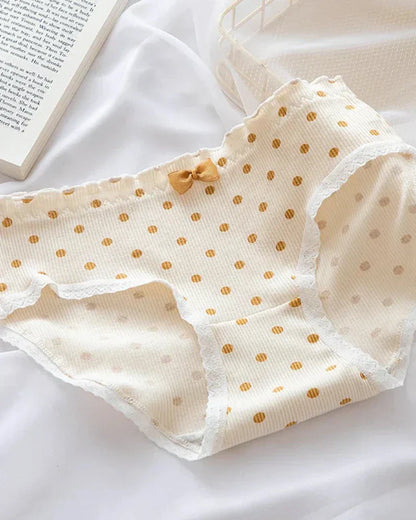 Žebrované kalhotky s ozdobnou mašlí