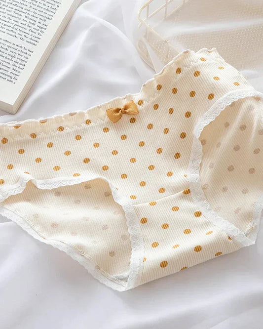 Žebrované kalhotky s ozdobnou mašlí