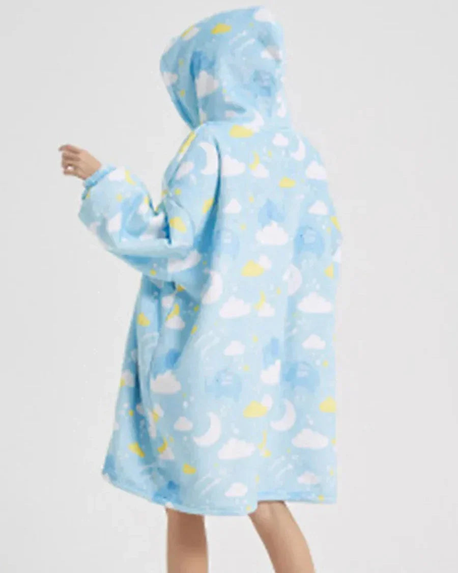 Nadýchaná oversize mikina s kapucí a kapsou