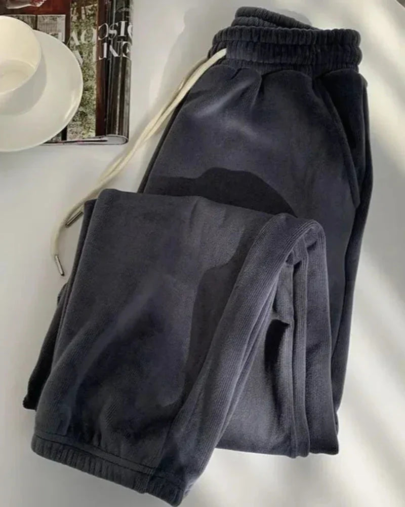 Pohodlné dlouhé manšestrové kalhoty s izolací