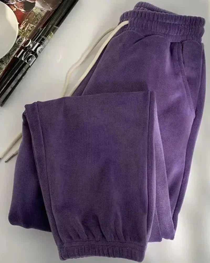 Pohodlné dlouhé manšestrové kalhoty s izolací