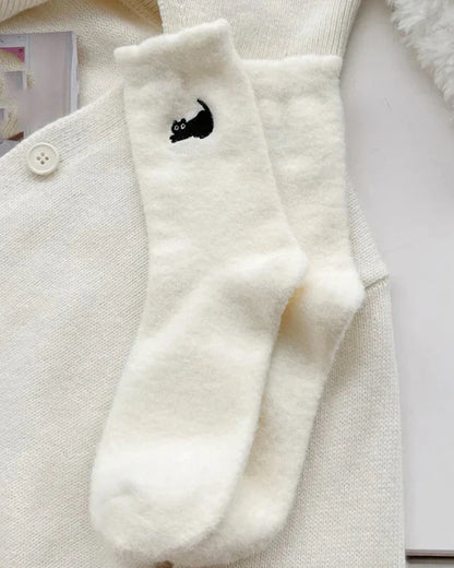 Teplé, nadýchané ponožky s koťátkem