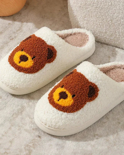 Nadýchané pantofle s plyšovým medvídkem