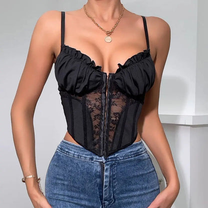 Průsvitná korzetová podprsenka s nastavitelnými ramínky