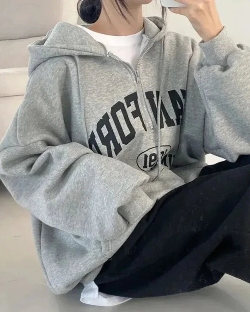 Volná mikina s kapucí Stanfordské univerzity nadměrné velikosti