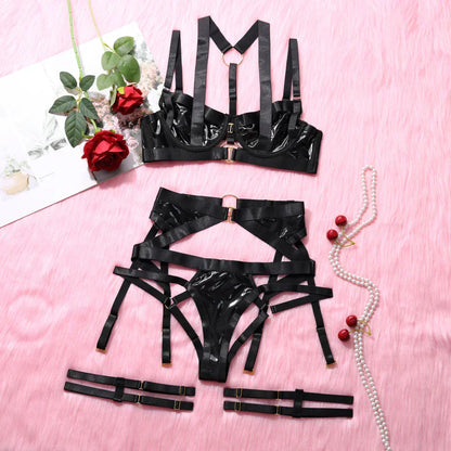 Latexový spodní prádlo s otevřenými kalhotkami