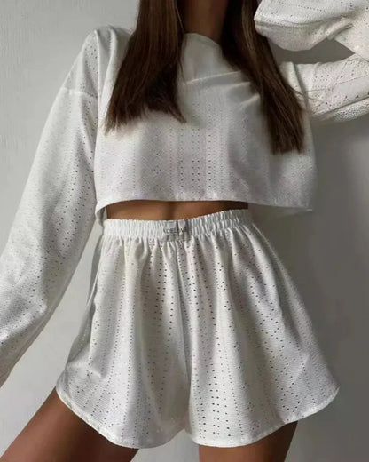 Krátká sada prolamovaného domácího oblečení