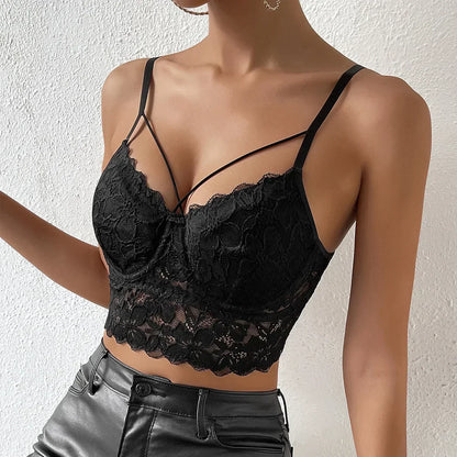 Krajková podprsenka s průhledným pasem