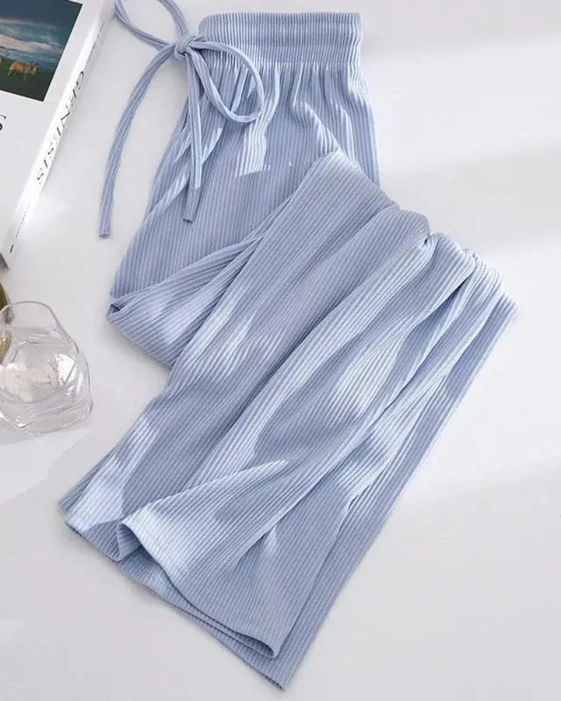 Pohodlné dlouhé kalhoty se širokými nohavicemi