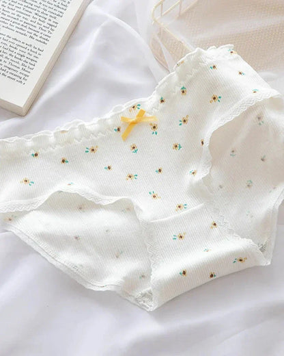 Žebrované kalhotky s ozdobnou mašlí