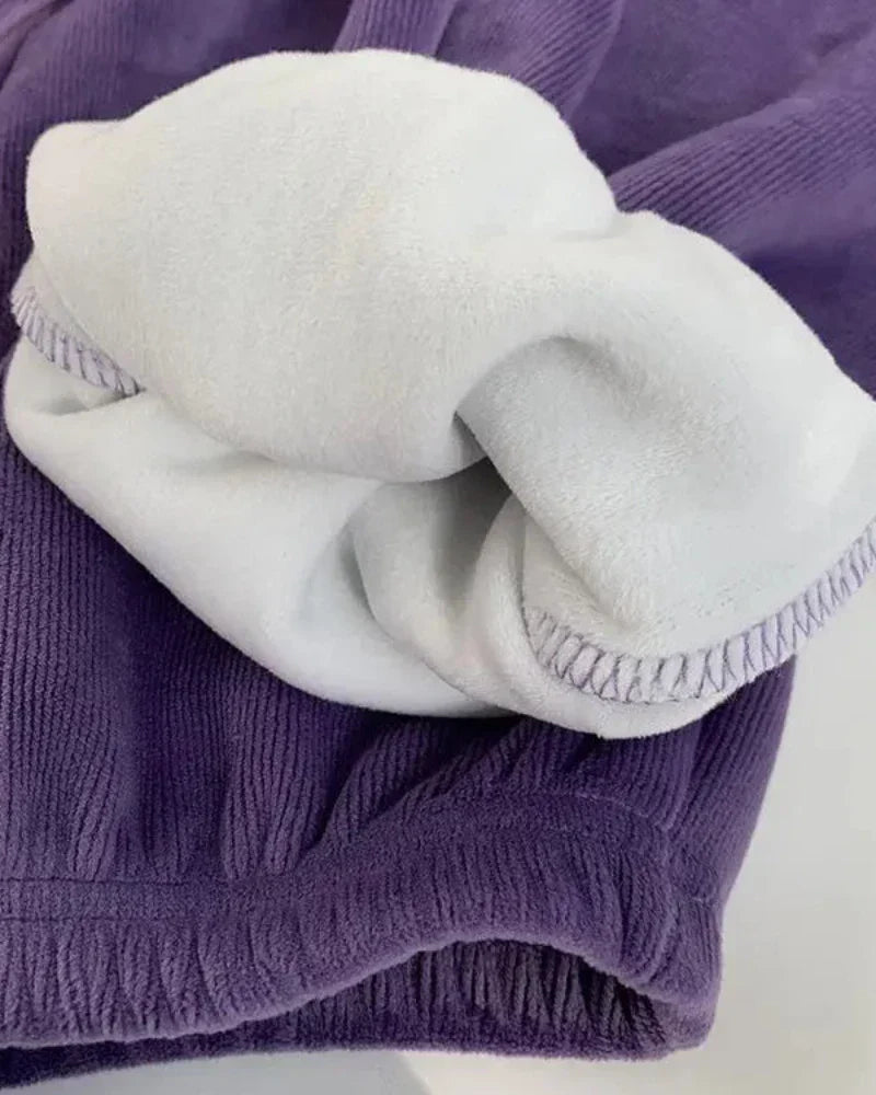 Pohodlné dlouhé manšestrové kalhoty s izolací