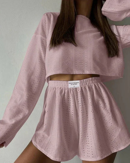 Krátká sada prolamovaného domácího oblečení