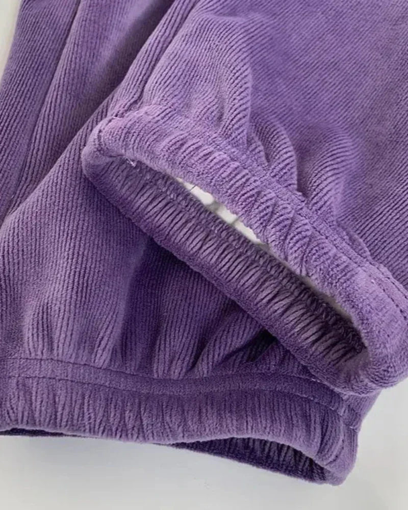 Pohodlné dlouhé manšestrové kalhoty s izolací